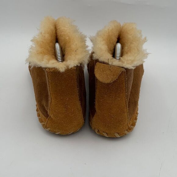 L.L. Bean suede leather wool lined moccasin style slippers Mens size 7 Woman 9 main image 4